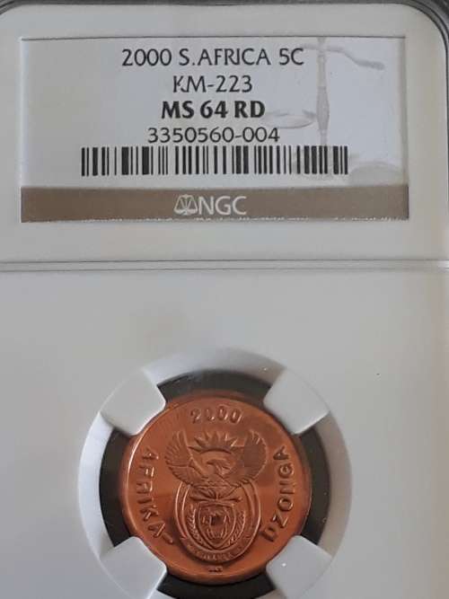 2000 5 Cent MS 64 RD - New Coat of Arms