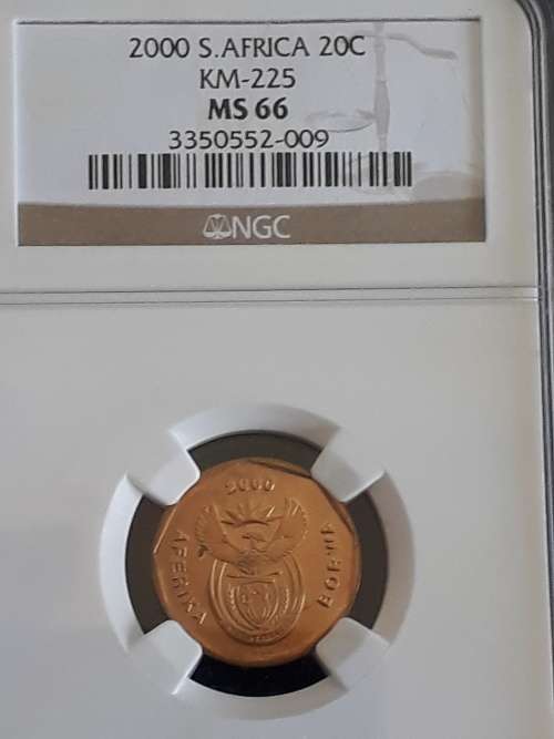 2000 20 Cent MS 66 - New Coat of Arms