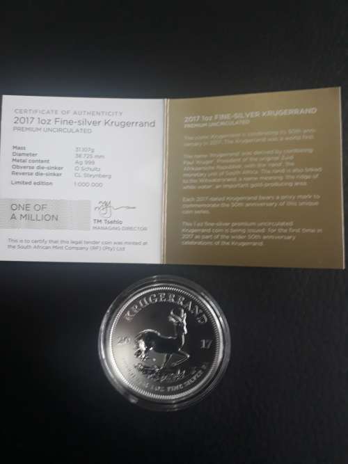 2017 1 OZ Silver Kruger Rand UNC