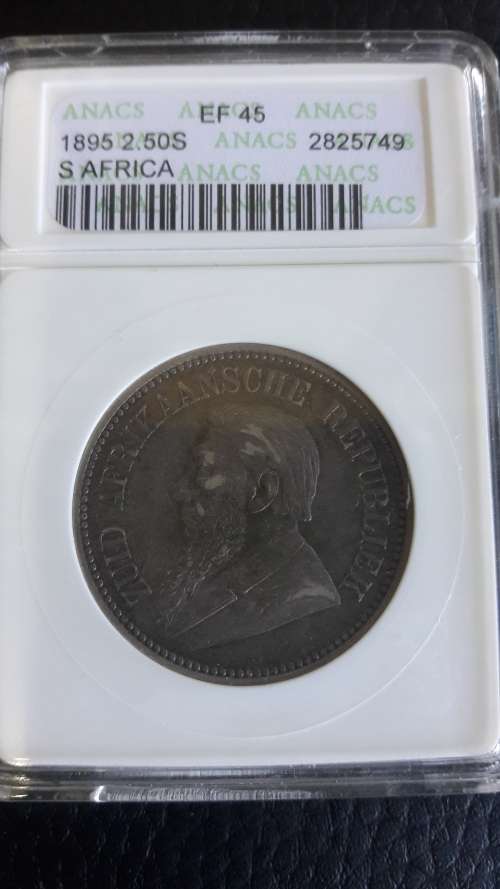 1895 2.5 Shillings EF 45 - ANACS (Book value R50 000 in EF)