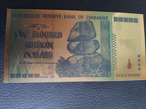 Gold Banknote Zimbabwe