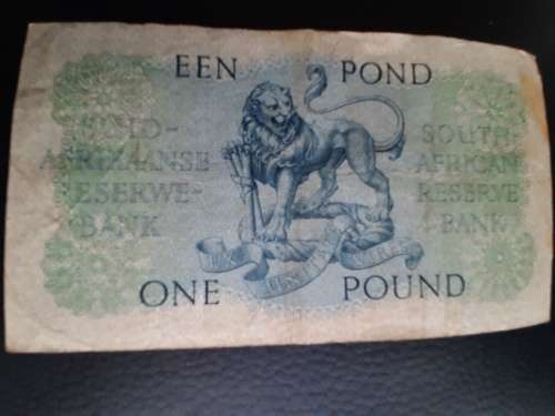 1956 One Pound Signed by M H de Kock