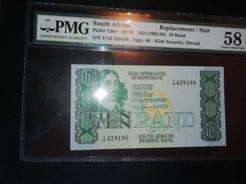 1985 R10 Gerhard de Kock Replacement Y16/439198 PMG 58