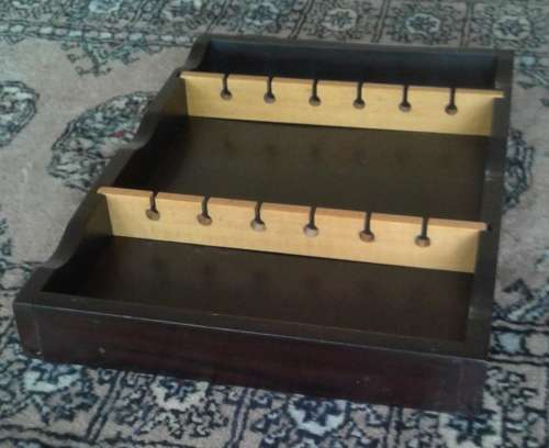 12 Piece Emboya and Yellow wood teaspoon display rack