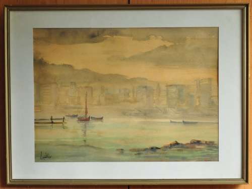 Elise Laidler - Large Original Watercolour Framed Behind Glass