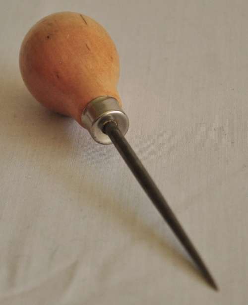 Small vintage Awl with wooden handle