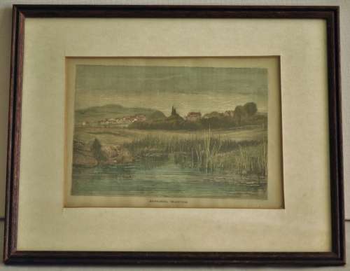 Antique steel plate engraving - Heidelberg, Transvaal