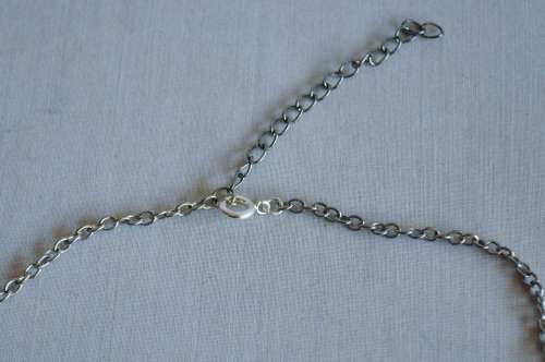 Vintage silver tone necklace with pink and red enamel and stones