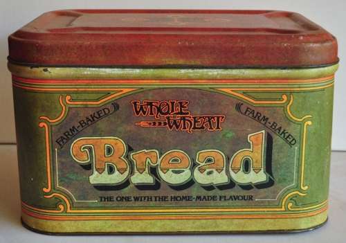 Vintage bread tin with Art Nouveau style decoration