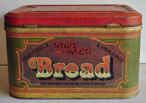 Vintage bread tin with Art Nouveau style decoration