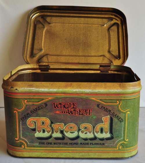 Vintage bread tin with Art Nouveau style decoration