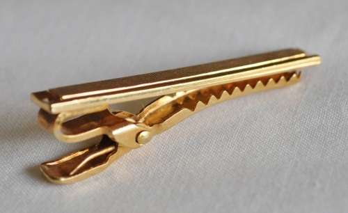Vintage gold tone tie clip