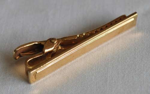 Vintage gold tone tie clip