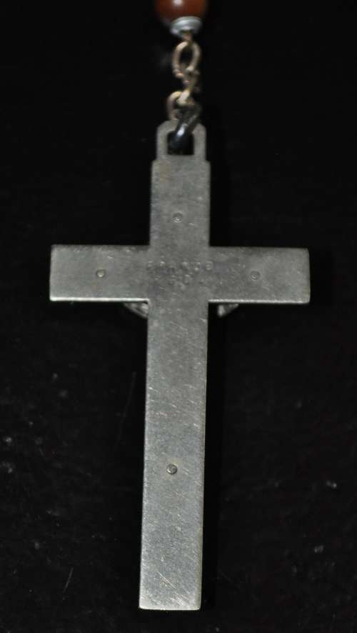 Vintage wooden rosary beads with Crucifix made in France, Catholic Prayer Beads