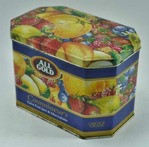 Collectible All Gold Connoisseur`s Extra Fuit Jam and Marmalade Tin