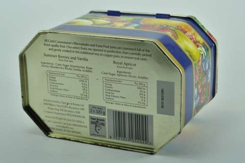 Collectible All Gold Connoisseur`s Extra Fuit Jam and Marmalade Tin