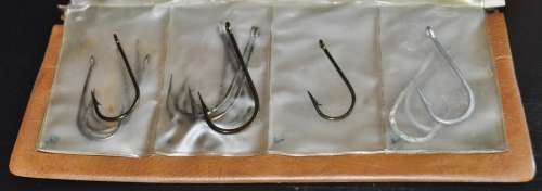 Job Lot - Booklet filled with Mustad Fishing Hooks and Barrel Swivels