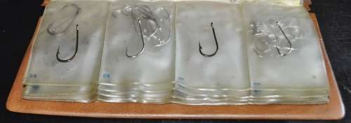 Job Lot - Booklet filled with Mustad Fishing Hooks and Barrel Swivels