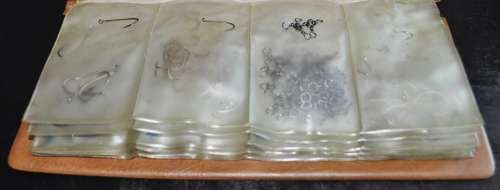 Job Lot - Booklet filled with Mustad Fishing Hooks and Barrel Swivels