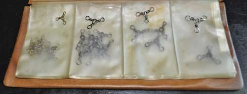 Job Lot - Booklet filled with Mustad Fishing Hooks and Barrel Swivels