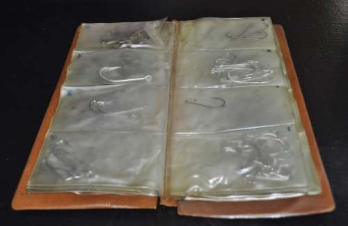 Job Lot - Booklet filled with Mustad Fishing Hooks and Barrel Swivels