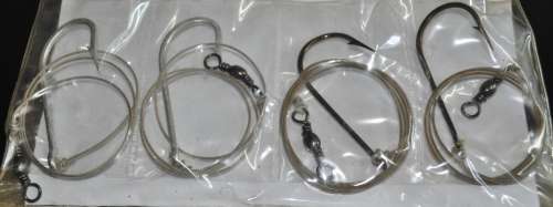 Job Lot - Booklet filled Steel wire traces for shark fishing with Mustad Hooks