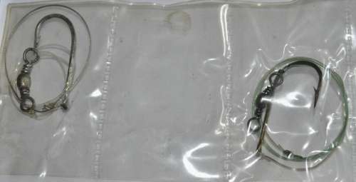 Job Lot - Booklet filled Steel wire traces for shark fishing with Mustad Hooks