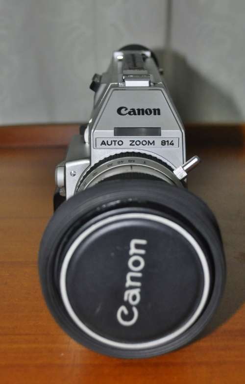 Super-8 Canon cine camera Auto Zoom 814 cased, cap, manual, and 3 extra Soligor lenses