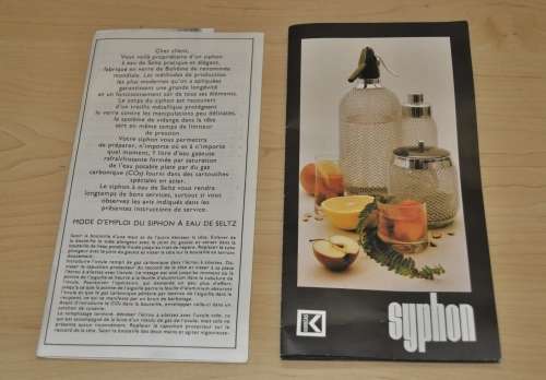 Retro 70s Merkuria Glass and Mesh bulbous Soda Syphon Praha Czech Republic (unused)