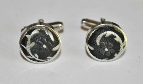 Silver-tone woven cufflinks (unisex)