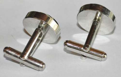 Silver-tone woven cufflinks (unisex)