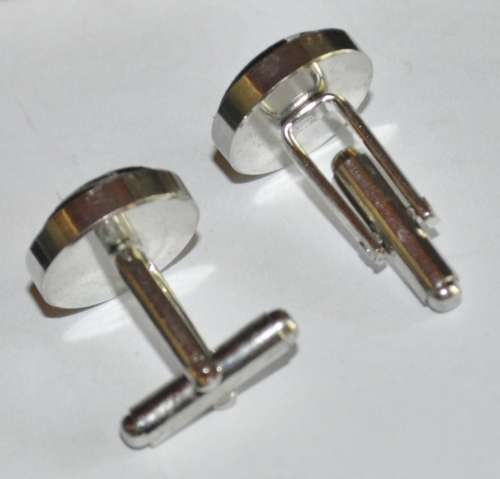 Silver-tone woven cufflinks (unisex)