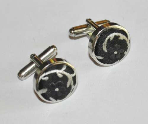 Silver-tone woven cufflinks (unisex)