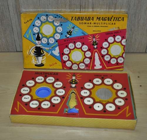 Vintage Maths Game (Addition and Multiplication) - Tabuada Magnetica by Majora - For Primary School