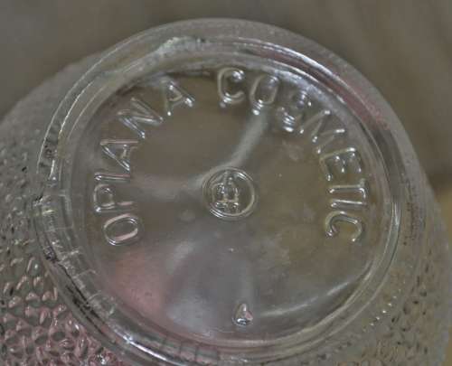 Rare, Vintage Opiana Cosmetic Pressed Glass Perfume Bottle with Stopper c1950