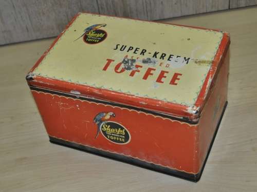 Vary Rare Vintage Large 4lbs Sharps Super-Kreem Assorted Toffee Tin C1940