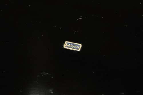 Vintage Japanese 1950s Musical Jewellery Box Hand-painted on Black Lacquer with Abalone Inlay