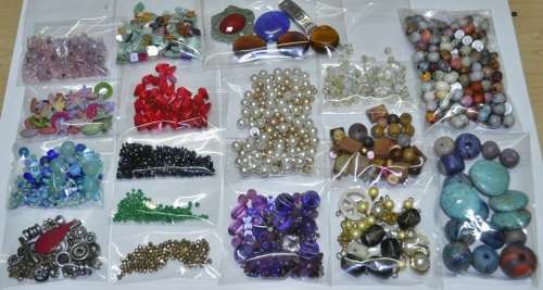 Bulk lot of vintage beads and other jewellery crafting materials