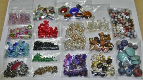 Bulk lot of vintage beads and other jewellery crafting materials