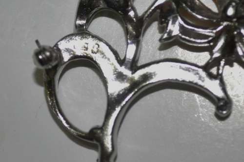 Vintage 1950s Signed BJL B  Bohemian Jewellers Ltd enamel and marcasite Flame Lily brooch pin