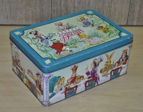 Vintage, Collectible Bakers Choice Assorted Biscuit Tin - Alice in Wonderland Theme