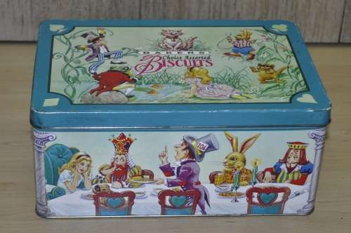Vintage, Collectible Bakers Choice Assorted Biscuit Tin - Alice in Wonderland Theme