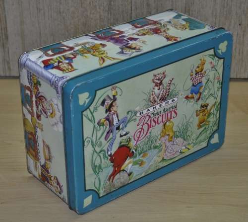 Vintage, Collectible Bakers Choice Assorted Biscuit Tin - Alice in Wonderland Theme