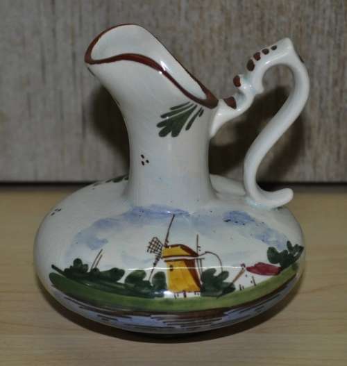 Vintage, Ornamental, Small Ceramic Hand-painted Gouda Vase/Jug Made in Holland #515