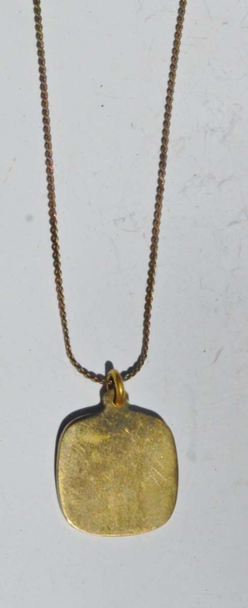 Vintage Gold Tone Barclays Bank Pendant on a Vintage Gold Tone Chain
