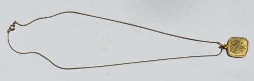 Vintage Gold Tone Barclays Bank Pendant on a Vintage Gold Tone Chain