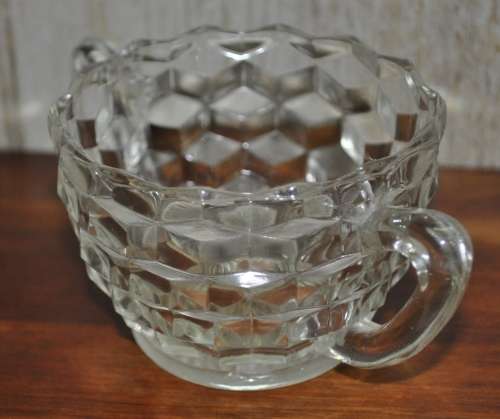 Vintage Depression Glass Sugar Bowl and Milk Jug c1940s