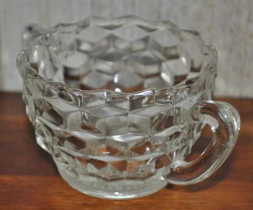 Vintage Depression Glass Sugar Bowl and Milk Jug c1940s