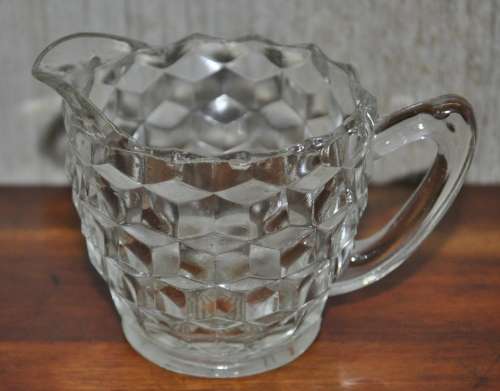 Vintage Depression Glass Sugar Bowl and Milk Jug c1940s