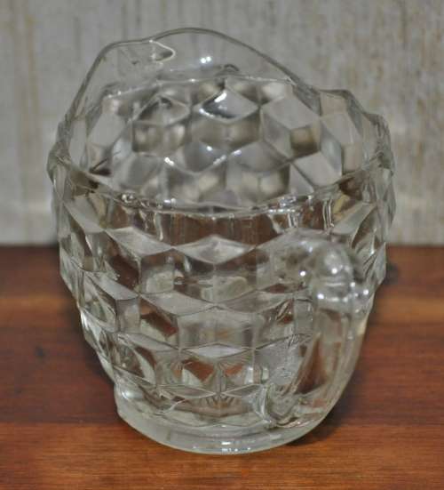 Vintage Depression Glass Sugar Bowl and Milk Jug c1940s